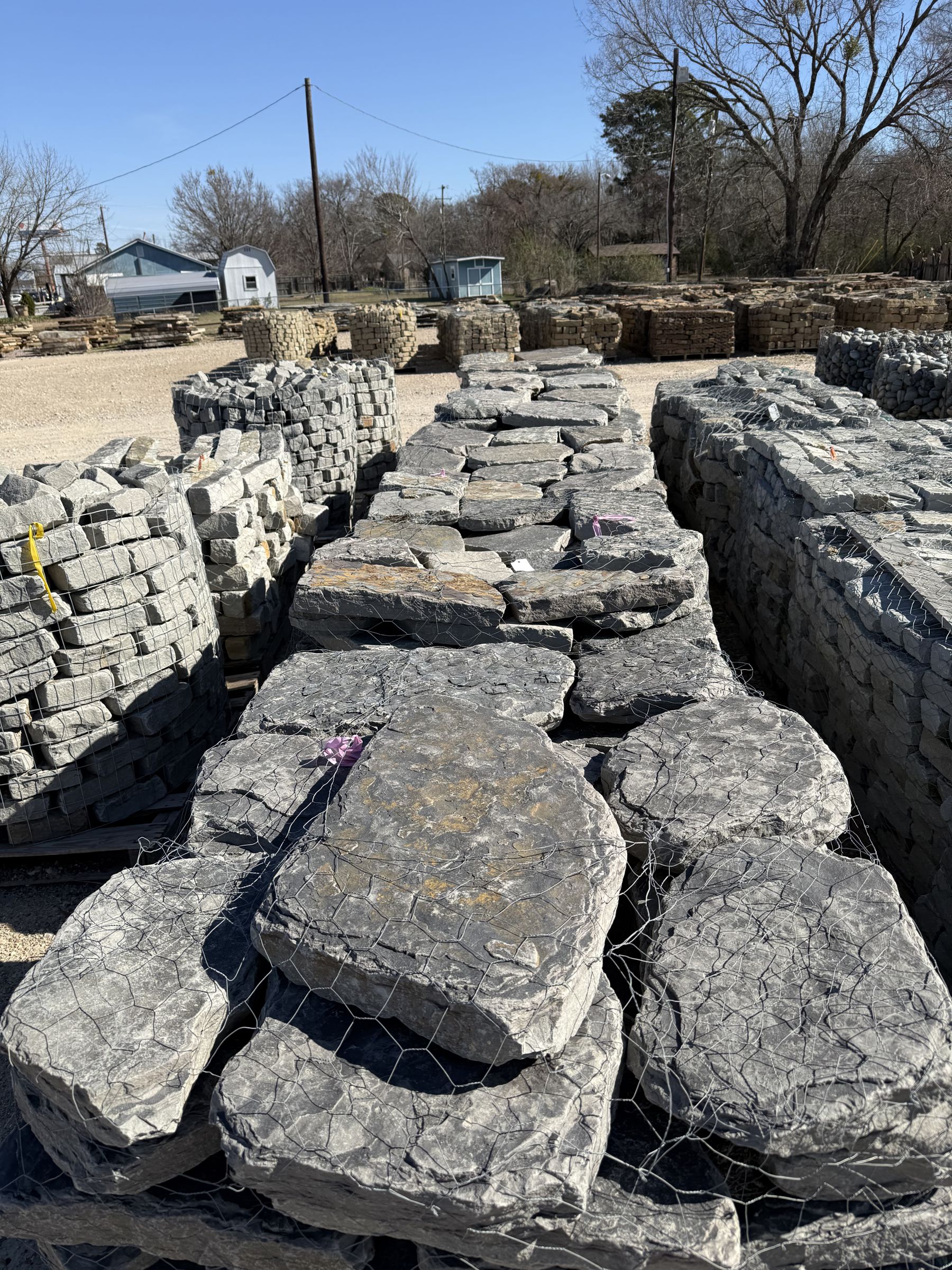 Pallets of gray Oklahoma flagstone
