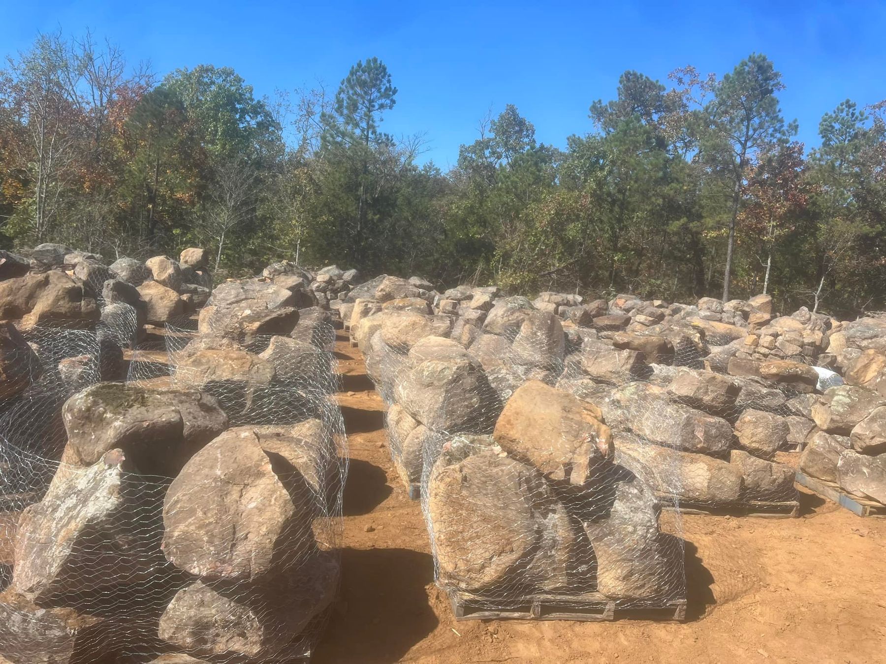 Field of Oklahoma moss boulders