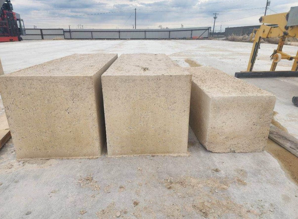White sawn limestone blocks